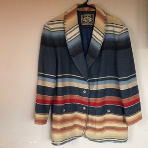 Express Jeans Vtg Southwest Blazer Jacket Womens M 2 Button Front Made in Italy